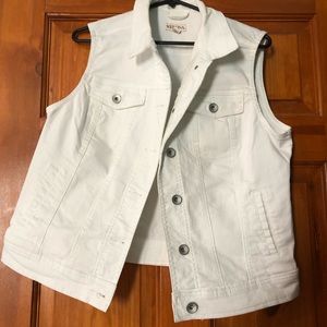 White Denim Vest